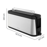 Hriankovač Tefal Element TL4308, 7 stupňov opekania, 1000 W, nerez-čierna, dlhý otvor 8