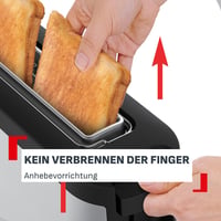 Hriankovač Tefal Element TL4308, 7 stupňov opekania, 1000 W, nerez-čierna, dlhý otvor 7