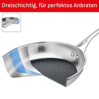 Tefal Eternal Mesh Bratpfanne serpenyő 28 cm, indukciós, karcálló Mesh bevonat, minden tűzhelytípushoz, háromrétegű, E49706 3
