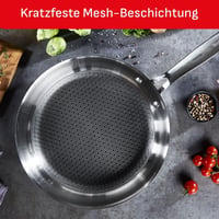 Tefal Eternal Mesh Bratpfanne serpenyő 28 cm, indukciós, karcálló Mesh bevonat, minden tűzhelytípushoz, háromrétegű, E49706 2