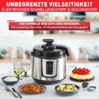 Elektrický tlakový hrniec Tefal Fast & Delicious CY505EF0, 6 l, 25 automatických programov, nastaviteľná teplota, receptár, čierna/nerezová oceľ 3
