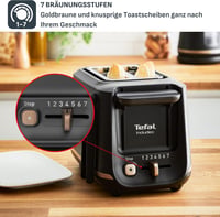 Tefal fekete kenyérpirító 2 szeletes mágneses klipekkel, 7 sütési fokozat 4