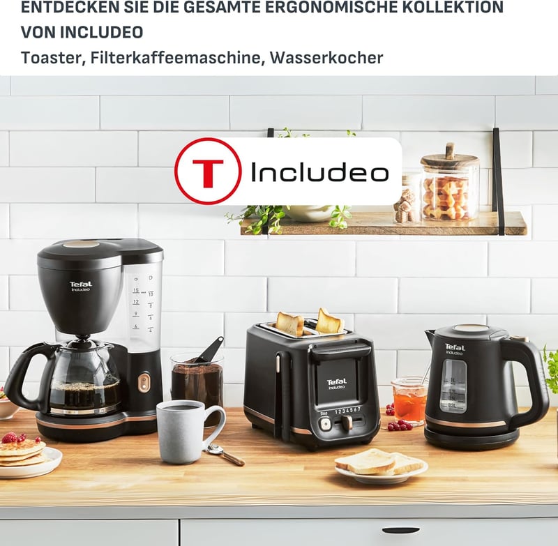 Tefal KI5338 Includeo 1 literes vízforraló 2400W 360° forgótalp szűrővel