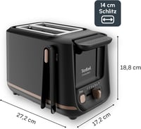 Tefal fekete kenyérpirító 2 szeletes mágneses klipekkel, 7 sütési fokozat 3