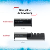 Tefal Ice Force 3 fokozatú kés élezőgép, rozsdamentes acél késekhez, kerámia csiszolókorong, fekete - knife sharpener 3