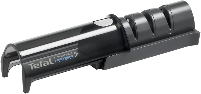Tefal Ice Force 3 fokozatú kés élezőgép, rozsdamentes acél késekhez, kerámia csiszolókorong, fekete - knife sharpener