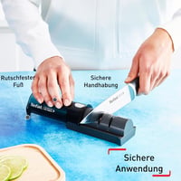 Tefal Ice Force 3 fokozatú kés élezőgép, rozsdamentes acél késekhez, kerámia csiszolókorong, fekete - knife sharpener 7