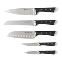 Tefal Ice Force Drveni blok za noževe s 5 noževa – Nož za kruh 20 cm, profesionalni kuhinjski set noževa s stalkom 2