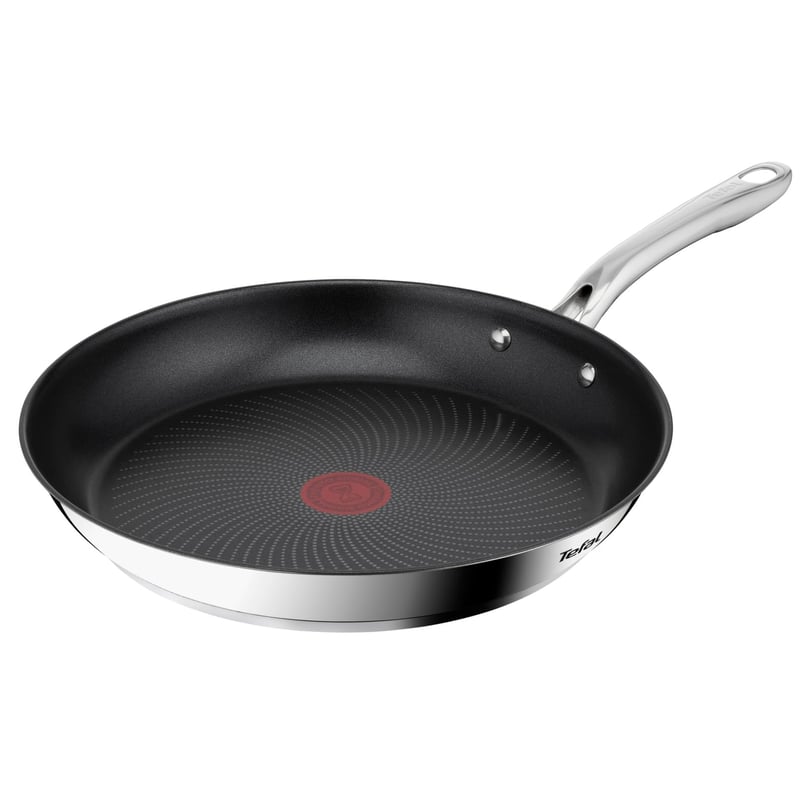 Tigaie cu inducție Tefal Infinite H81507, 30 cm, înveliș antiaderent, indicator Thermo-Signal, oțel inoxidabil premium, compatibilă cu toate sursele de căldură