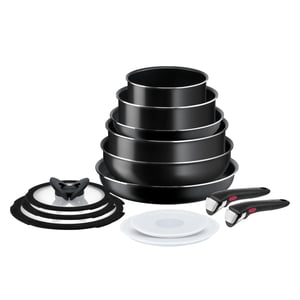 Set de vase Tefal Ingenio Easy On L15992, 13 piese, mâner detașabil, depozitare compactă, înveliș antiaderent