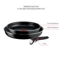 Sada panvíc Tefal Ingenio Easy On L15993, 3-dielna, s odnímateľnou rukoväťou, 24/28 cm, stohovateľná, nepriľnavý povrch 2