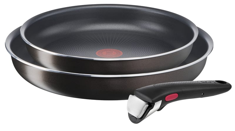 Sada panvíc Tefal Ingenio Easy Plus L1509202, 2 ks, 24/28 cm, odnímateľná rukoväť, nepriľnavý povrch, vhodná do umývačky riadu, čierna