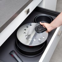 Capac din oțel inoxidabil Tefal Ingenio L98298 20-28 cm, anti-stropire, reglabil, stivuibil, compatibil cu mașina de spălat vase 5