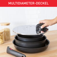 Capac din oțel inoxidabil Tefal Ingenio L98298 20-28 cm, anti-stropire, reglabil, stivuibil, compatibil cu mașina de spălat vase 3