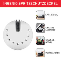 Capac din oțel inoxidabil Tefal Ingenio L98298 20-28 cm, anti-stropire, reglabil, stivuibil, compatibil cu mașina de spălat vase 2