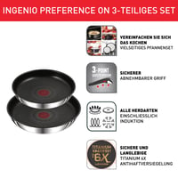Sada panvíc Tefal Ingenio Preference On 24 a 28 cm s odnímateľnou rukoväťou, stohovateľné, indukčné, nepriľnavý povrch, 2 ks 2