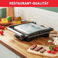 Grătar electric și sandwich maker Tefal Inicio GC241D 2000W cu plăci antiaderente, pentru friptură, panini, legume, oțel inoxidabil, negru, 36.3x10.8x33.2 cm 5
