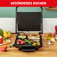 Grătar electric și sandwich maker Tefal Inicio GC241D 2000W cu plăci antiaderente, pentru friptură, panini, legume, oțel inoxidabil, negru, 36.3x10.8x33.2 cm 3