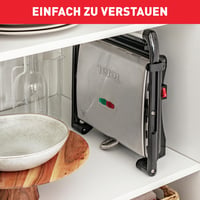 Grătar electric și sandwich maker Tefal Inicio GC241D 2000W cu plăci antiaderente, pentru friptură, panini, legume, oțel inoxidabil, negru, 36.3x10.8x33.2 cm 6