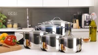 Tefal Intuition XL rozsdamentes acél fazék üvegfedővel, 36 cm, 17,5 L, indukciós főzőlaphoz, szegecses fogantyúkkal 8