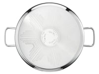 Tefal Intuition XL rozsdamentes acél fazék üvegfedővel, 36 cm, 17,5 L, indukciós főzőlaphoz, szegecses fogantyúkkal 10