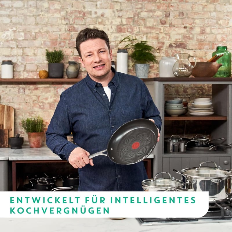 Tefal Jamie Oliver 28 cm-es serpenyő indukciós, rozsdamentes, nem tapad felület - 2-28 cm
