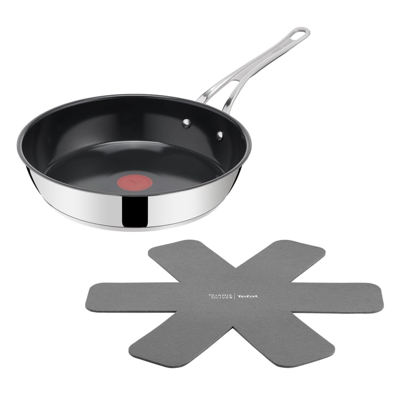 Panvica Tefal Jamie Oliver Classic Cook H8819155 28 cm, keramický nepriľnavý povrch, indikátor Thermo-Signal, na všetky typy varičov, nehrdzavejúca oceľ, vrátane chrániča panvice