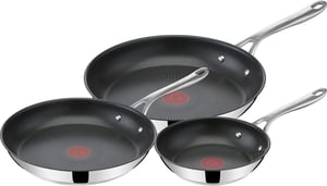 Set tava Tefal Jamie Oliver Cook's Direct On 20/24/28 cm, neprianjajuće, za indukciju, pogodno za pećnicu, ručka od nehrđajućeg čelika, E304S344