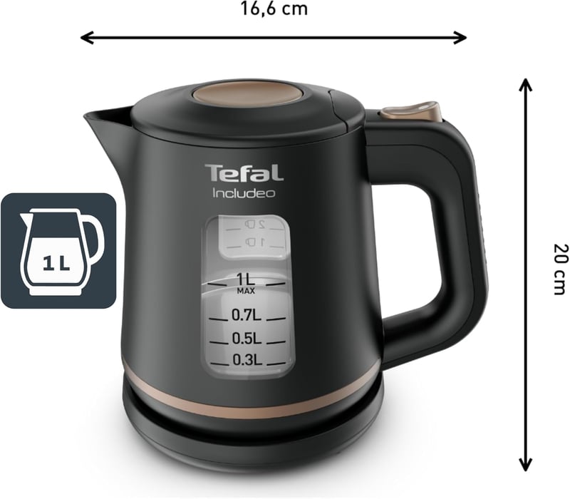 Tefal KI5338 Includeo 1 literes vízforraló 2400W 360° forgótalp szűrővel