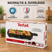 Elektrický stolný gril Tefal Malaga Plancha CB501812, 2000 W, extra veľká grilovacia plocha, plynulý termostat, nepriľnavý povrch, Thermo-Spot, s odkvapkávaním tuku, pre 6–8 osôb, čierny 5