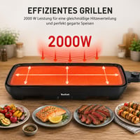 Elektrický stolný gril Tefal Malaga Plancha CB501812, 2000 W, extra veľká grilovacia plocha, plynulý termostat, nepriľnavý povrch, Thermo-Spot, s odkvapkávaním tuku, pre 6–8 osôb, čierny 3