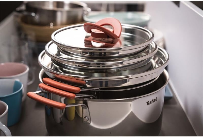 Tefal Optispace 3 részes edénykészlet 18/20/24 cm indukciós főzőlaphoz rozsdamentes