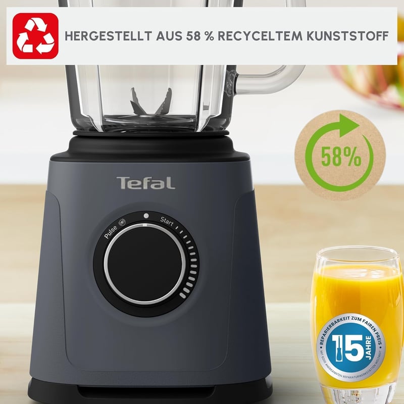 Tefal PerfectMix Essential BL771BF0 1200W Turmixgép Üveg Kancsóval Szürke