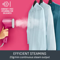 Tefal Pure Pop Slim kézi ruhasteamer 70ml tartállyal, 15 másodperc alatt kész, utazási gőzölő, rózsaszín 3