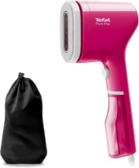 Tefal Pure Pop Slim kézi ruhasteamer 70ml tartállyal, 15 másodperc alatt kész, utazási gőzölő, rózsaszín 1