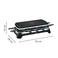 Raclette gril Tefal RE458812 Gourmet 10 pre 10 osôb, stolný gril s nepriľnavým povrchom, funkciou Thermo-Spot, 1350 W, čierna/nehrdzavejúca oceľ 9