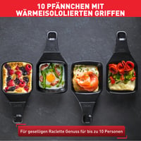 Raclette gril Tefal RE458812 Gourmet 10 pre 10 osôb, stolný gril s nepriľnavým povrchom, funkciou Thermo-Spot, 1350 W, čierna/nehrdzavejúca oceľ 4