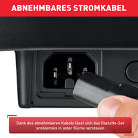 Raclette gril Tefal RE458812 Gourmet 10 pre 10 osôb, stolný gril s nepriľnavým povrchom, funkciou Thermo-Spot, 1350 W, čierna/nehrdzavejúca oceľ 8