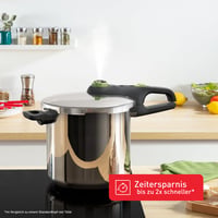 Tlakový hrniec Tefal Secure Trendy 8 l s košom, 2 stupne varenia 117 a 112 °C, indukčné dno, nehrdzavejúca oceľ, čierna/zelená, na všetky typy varných dosiek 4