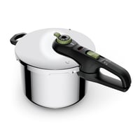 Tlakový hrniec Tefal Secure Trendy 8 l s košom, 2 stupne varenia 117 a 112 °C, indukčné dno, nehrdzavejúca oceľ, čierna/zelená, na všetky typy varných dosiek 1