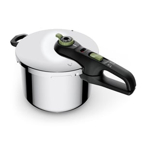 Tefal Secure Trendy ekspres lonac od 8 l s košarom, 2 stupnja kuhanja (117 °C i 112 °C), indukcijsko dno, nehrđajući čelik, crno-zeleni, za sve vrste štednjaka