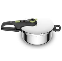 Tlakový hrniec Tefal Secure Trendy P2580702, 6 l, s parným košom, 2 stupne varenia 117 °C a 112 °C, indukčné dno, vhodný na všetky typy sporákov, nehrdzavejúca oceľ 2
