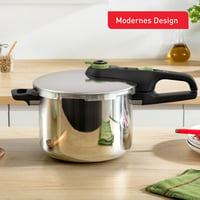 Tefal Secure Trendy P2580703 Ekspres lonac, indukcija, 6 L, 2 razine kontrole kuhanja (117°C i 112°C), za sve vrste štednjaka, nehrđajući čelik/crna/zelena 2