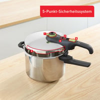 Tefal Secure Trendy P2580703 Ekspres lonac, indukcija, 6 L, 2 razine kontrole kuhanja (117°C i 112°C), za sve vrste štednjaka, nehrđajući čelik/crna/zelena 5