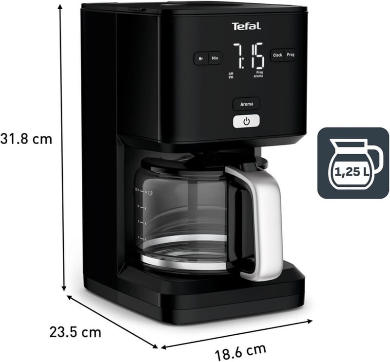 Tefal Smart & Light TT640810 digitális kenyérpirító termosztáttal, 7 fokozat, fekete