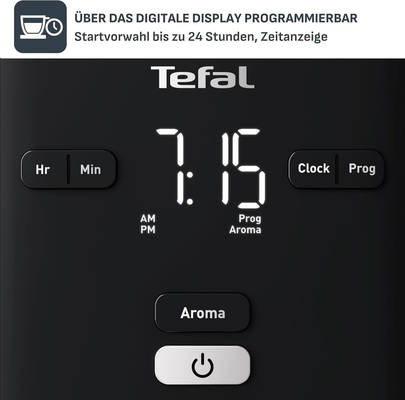 Tefal Smart & Light TT640810 digitális kenyérpirító termosztáttal, 7 fokozat, fekete