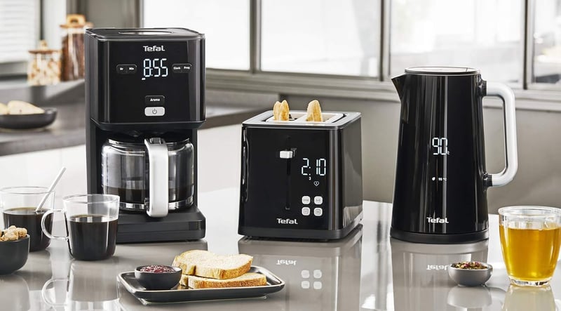 Tefal Smart & Light TT640810 digitális kenyérpirító termosztáttal, 7 fokozat, fekete