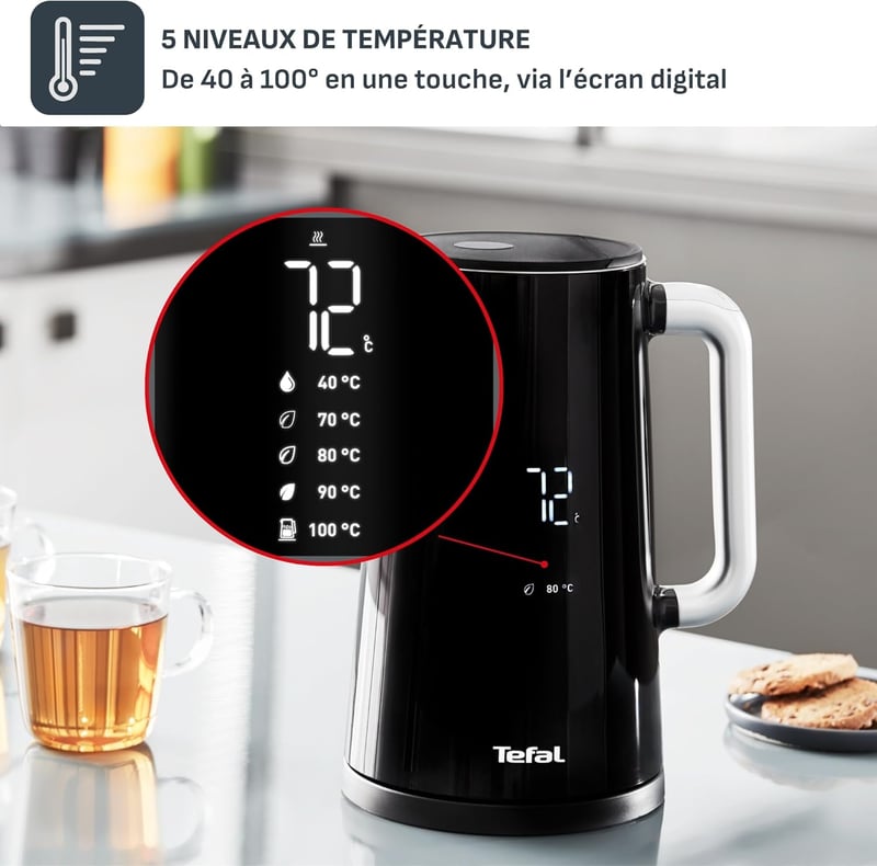 Tefal Smart & Light TT640810 digitális kenyérpirító termosztáttal, 7 fokozat, fekete