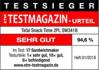 Tefal Snack Time 2in1 Gofri és Szendvicssütő Készülék 700W Mosogatógépben Mosható 8