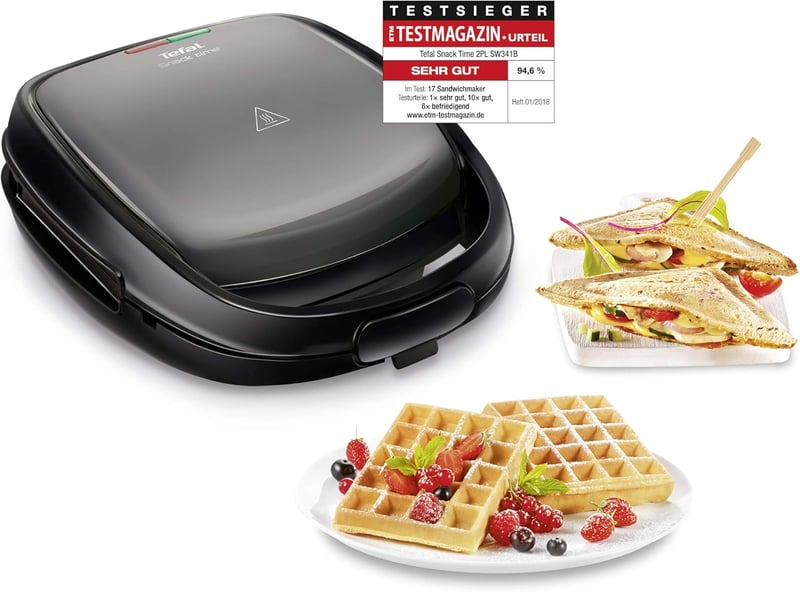 Tefal Snack Time 2in1 Gofri és Szendvicssütő Készülék 700W Mosogatógépben Mosható